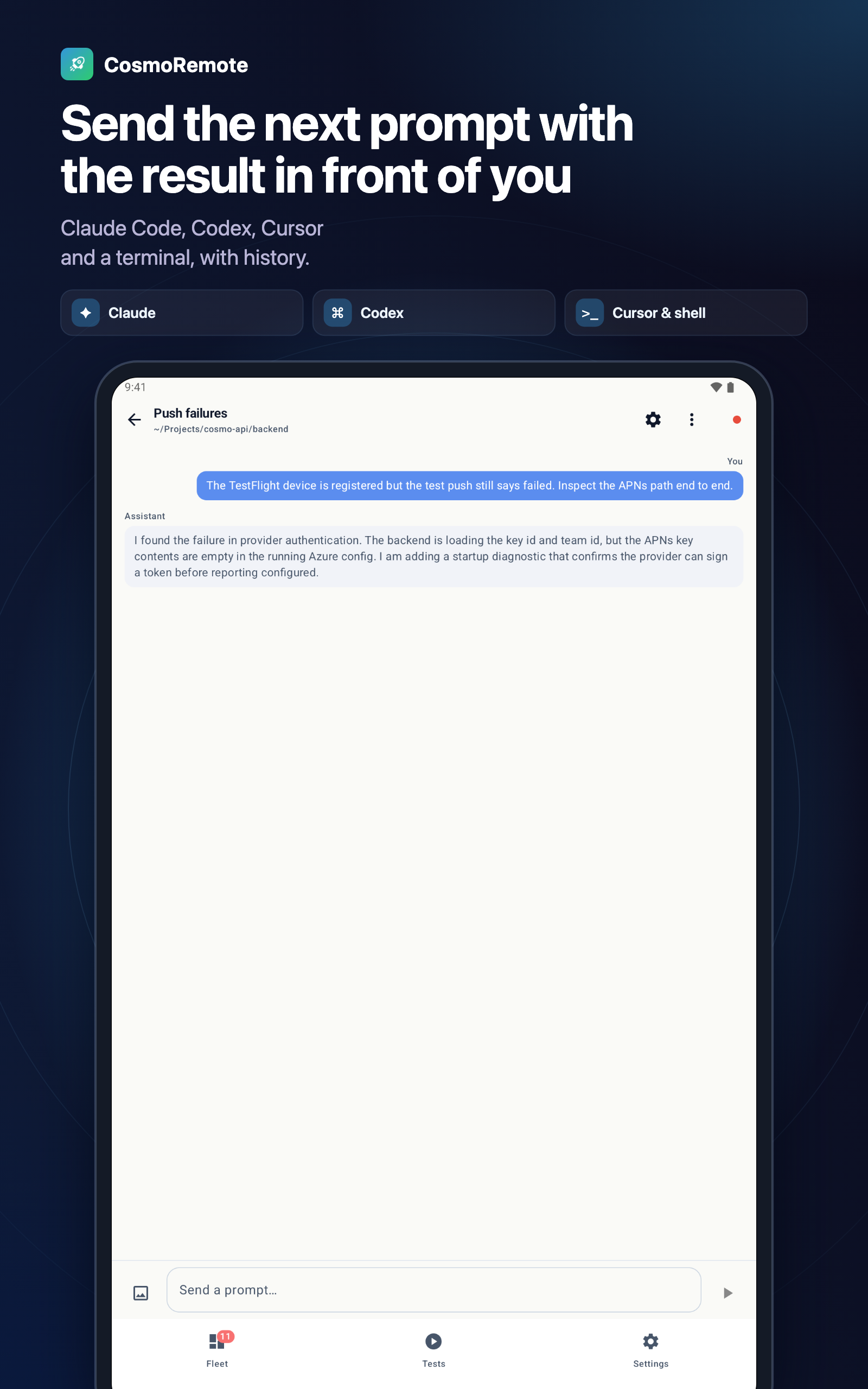 Send the next prompt with the result in front of you
