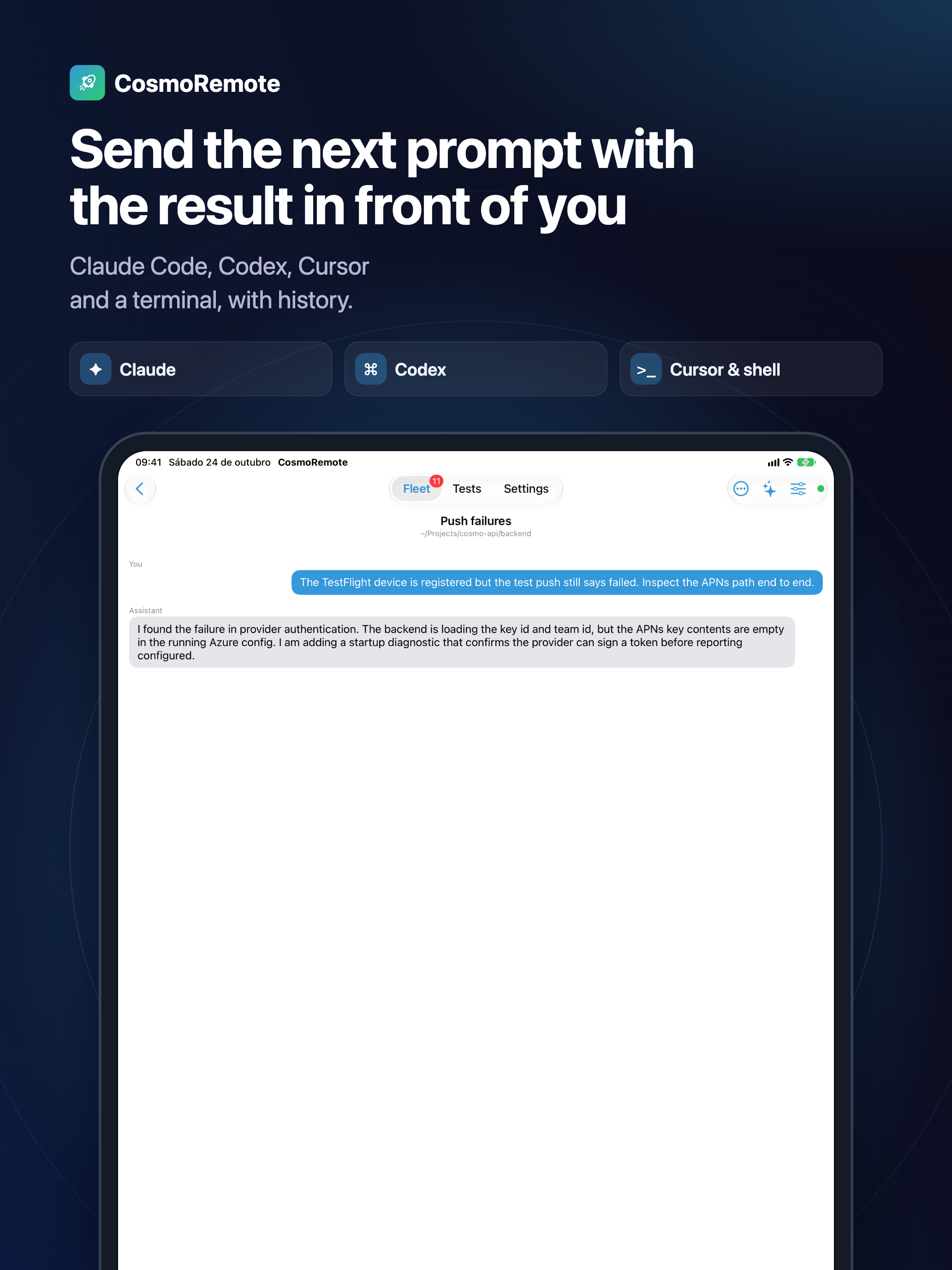 Send the next prompt with the result in front of you