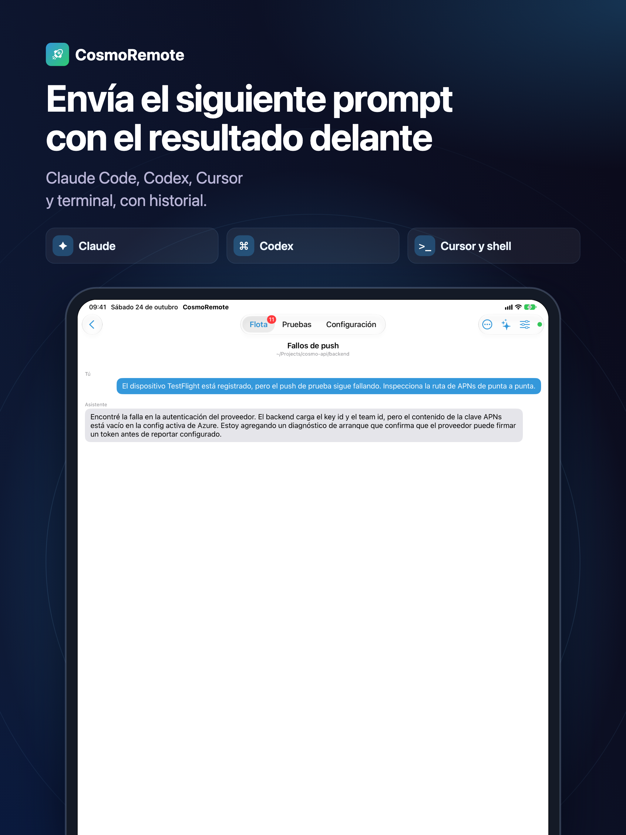Envía el siguiente prompt con el resultado delante